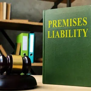  A book titled "Premises Liability" on a table - Mannis Law